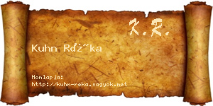 Kuhn Réka névjegykártya